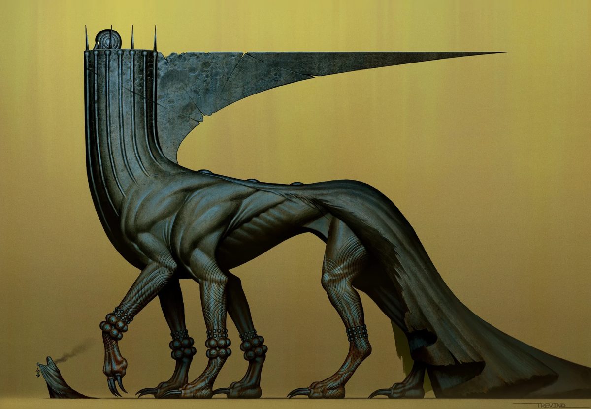 神秘生物金属雕像