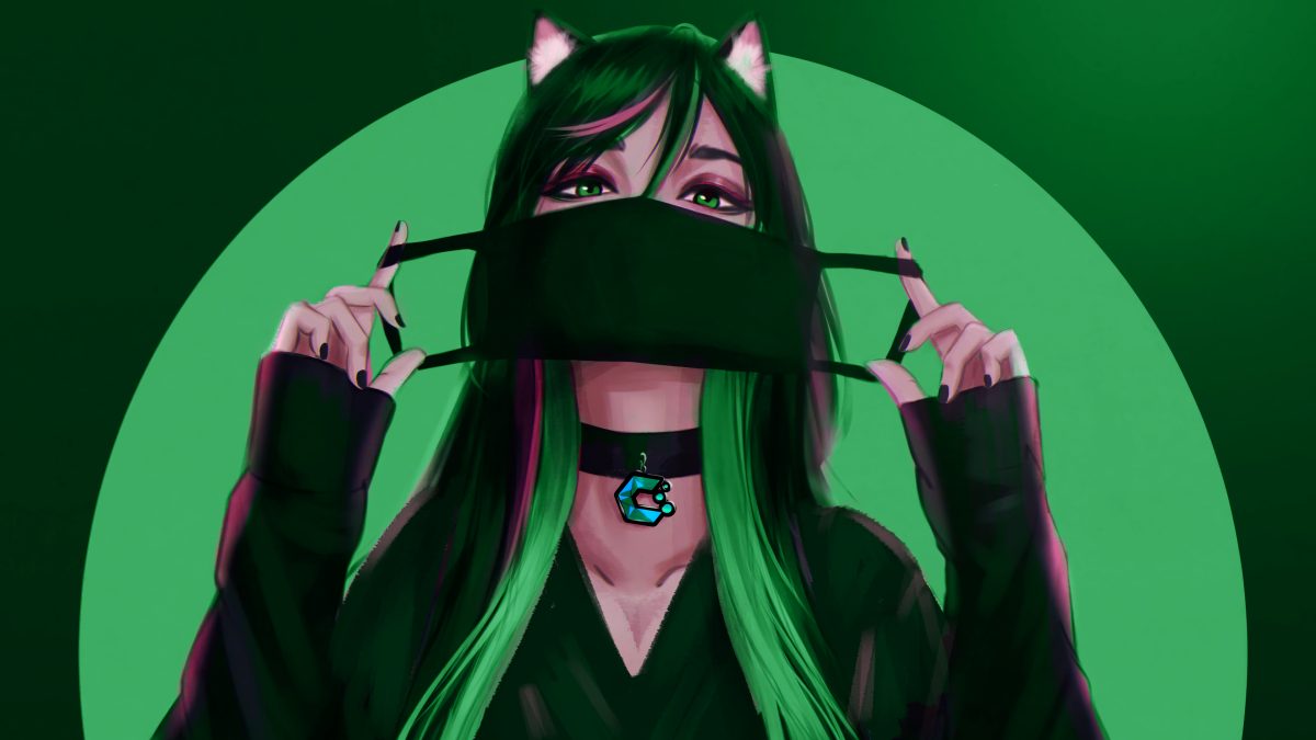 绿色长发猫耳女孩