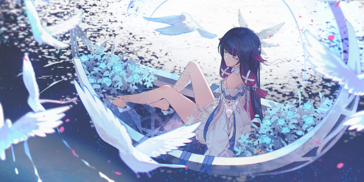 蓝发少女与白鸽