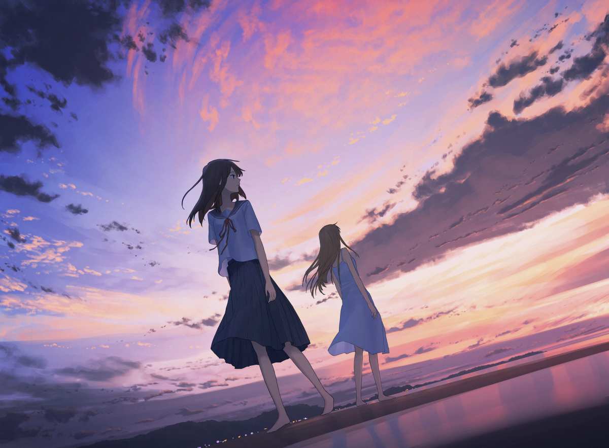 日落时分的两位女性