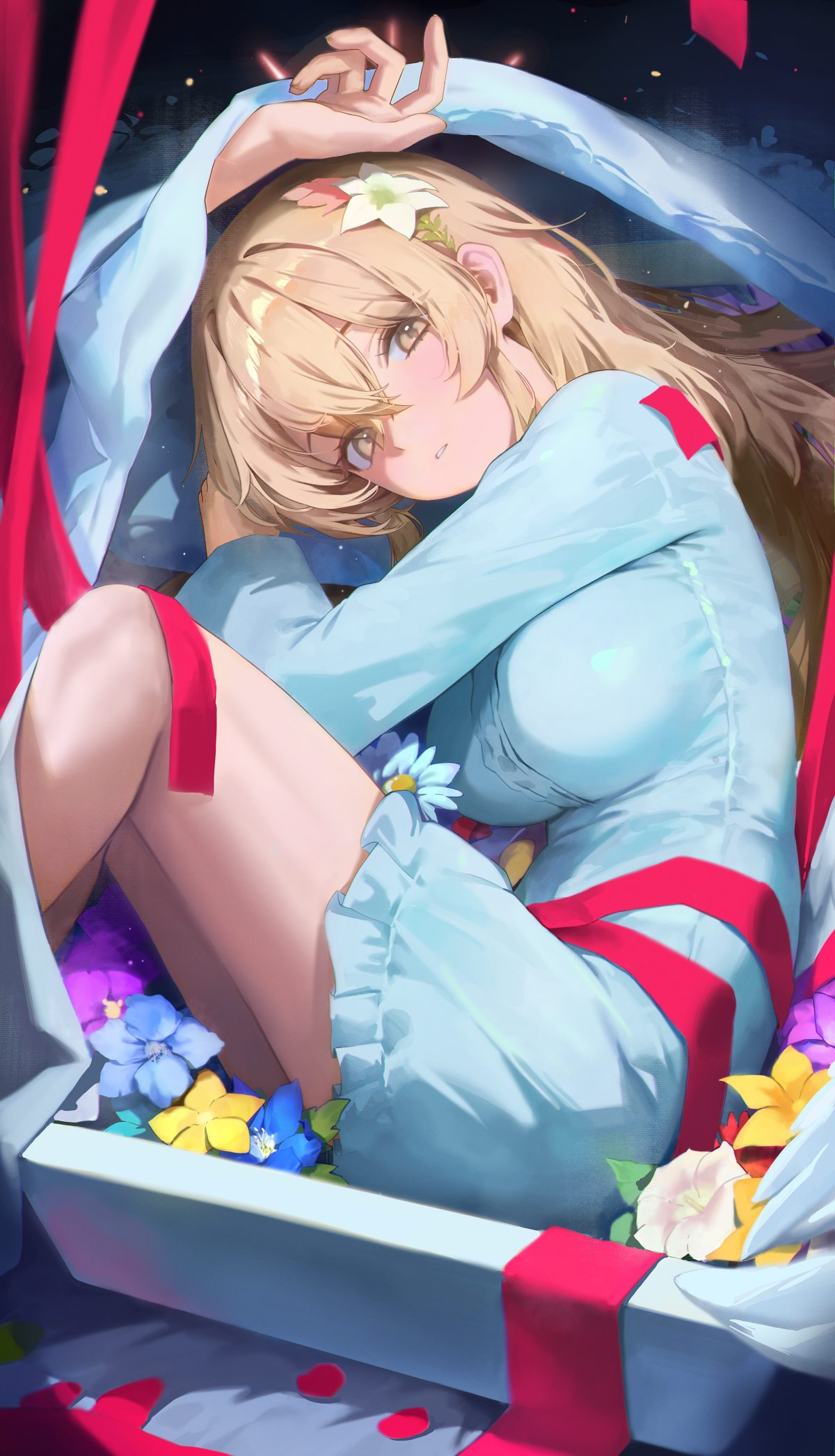 蓝裙少女