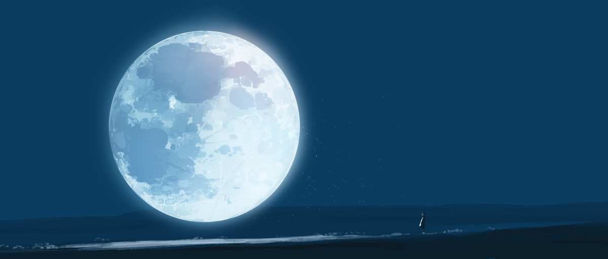静谧夜空下的满月