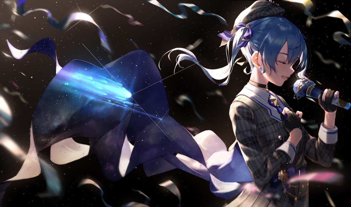 蓝发少女歌唱