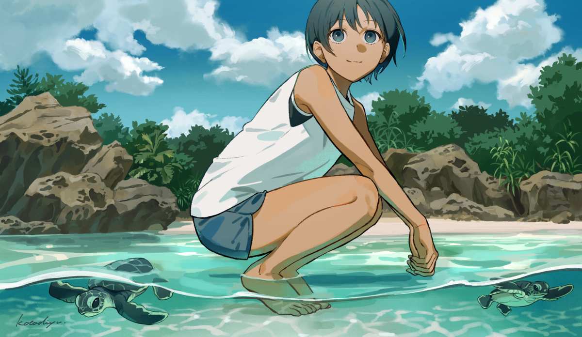海边少女与海龟