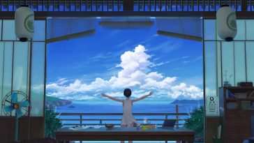 暑假动态壁纸：动漫女孩海滨风情