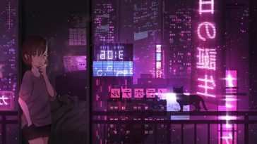 动漫女孩吸烟动态壁纸