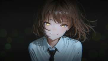 神秘动漫女孩凝视动态壁纸