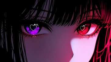 紫色红眼动漫女孩动态壁纸
