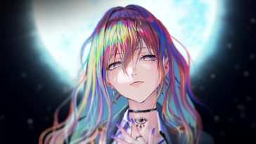 动漫女孩月亮动态壁纸