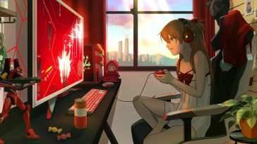 《Evangelion 3.0+1.0》动态壁纸：明日香游戏时刻