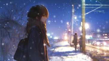 冬日动漫女孩动态壁纸