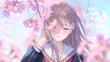 樱花动漫女学生动态壁纸