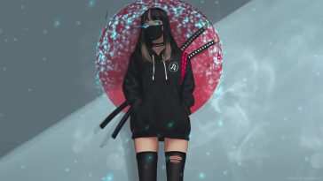 忍者动漫女孩面具动态壁纸