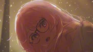 动漫女孩动态壁纸：爱美惠忘戴眼镜