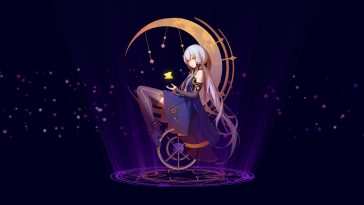 月球地球仪上的Vocaloid星尘动态壁纸
