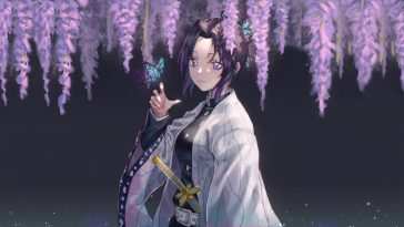 紫藤花动态壁纸：诛魔小町忍的奇幻世界