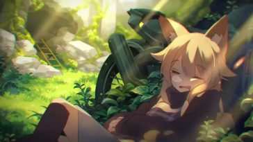 狐狸女孩瞌睡动态壁纸