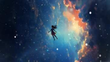 动漫女孩动态壁纸：空中漂浮的梦幻
