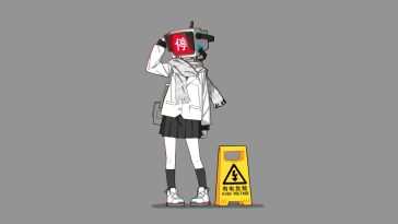 动漫女学生复古电视动态壁纸
