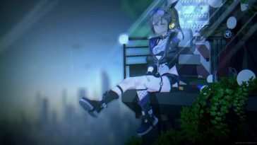 动态壁纸：雨中动漫女孩游戏场景