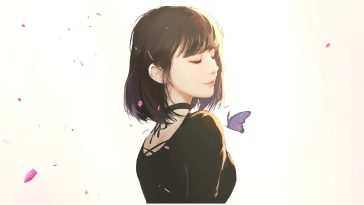 动漫女孩蝴蝶动态壁纸