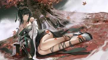 秋日旗袍美女动态壁纸
