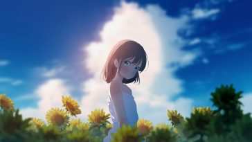 动漫女孩向日葵田动态壁纸