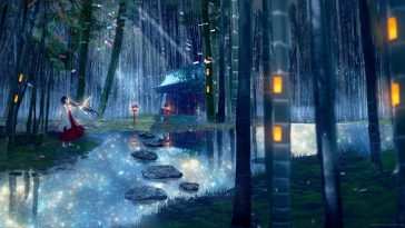 三子神社少女竹林动态壁纸