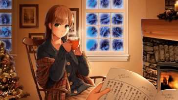 立花日奈热饮咖啡动态壁纸