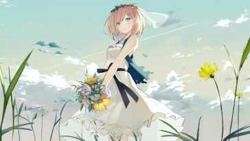 动漫女孩带花动态壁纸
