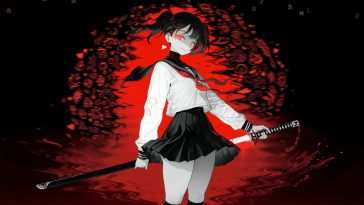 动漫女学生武士动态壁纸