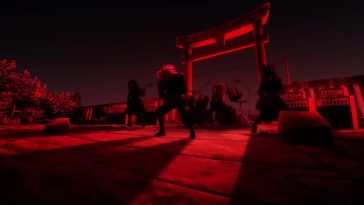 高清动态壁纸：动漫女孩夜雨观景