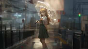 雨中明日香动态壁纸