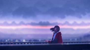 动漫女孩看天空动态壁纸