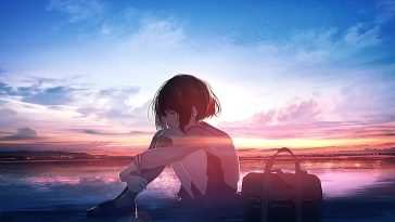 动漫女孩海滩动态壁纸