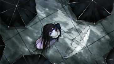 雨中动漫女孩动态壁纸