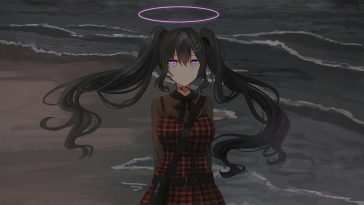 海滩动漫女孩动态壁纸