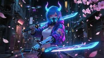 樱花赛博朋克动态壁纸