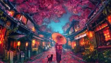 樱花动漫女孩动态壁纸