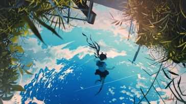 动漫女孩跳空动态壁纸