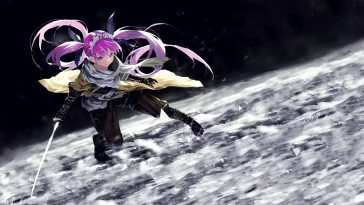 动态壁纸：水上武士动漫女孩