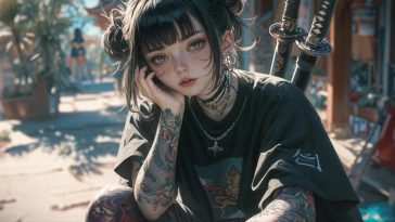 动漫武士女孩动态壁纸