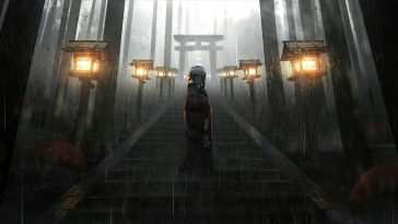 动漫女孩鸟井雨动态壁纸