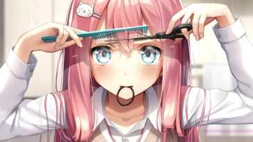 动漫女孩剪发动态壁纸