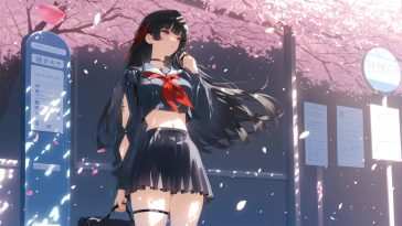 樱花校服女学生动态壁纸