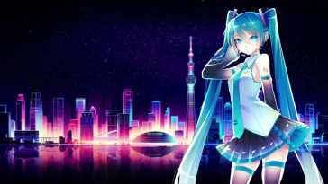 初音未来城市夜景动态壁纸