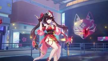 狐狸面具动漫女孩动态壁纸