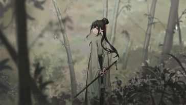 中国动漫少女竹林动态壁纸