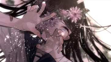 动漫女孩花动态壁纸
