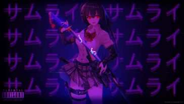 动漫女学生杨德雷武士动态壁纸